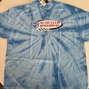 NASCAR Blue Tie-Dye Auto Club Speedway T-Shirt NWT $38